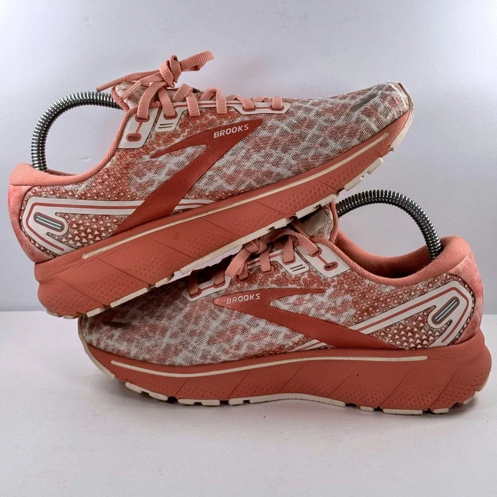 Brooks Ghost 14 Womens Running Shoes Rose Pink White 1203561B265 Size 7.5 B